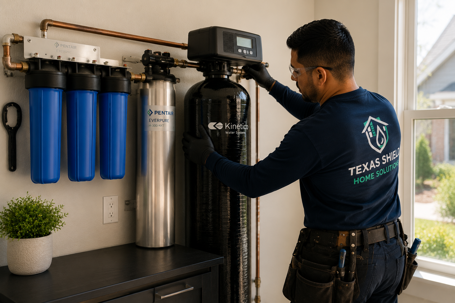Water purification system installation by Texas Shield Home Solutions